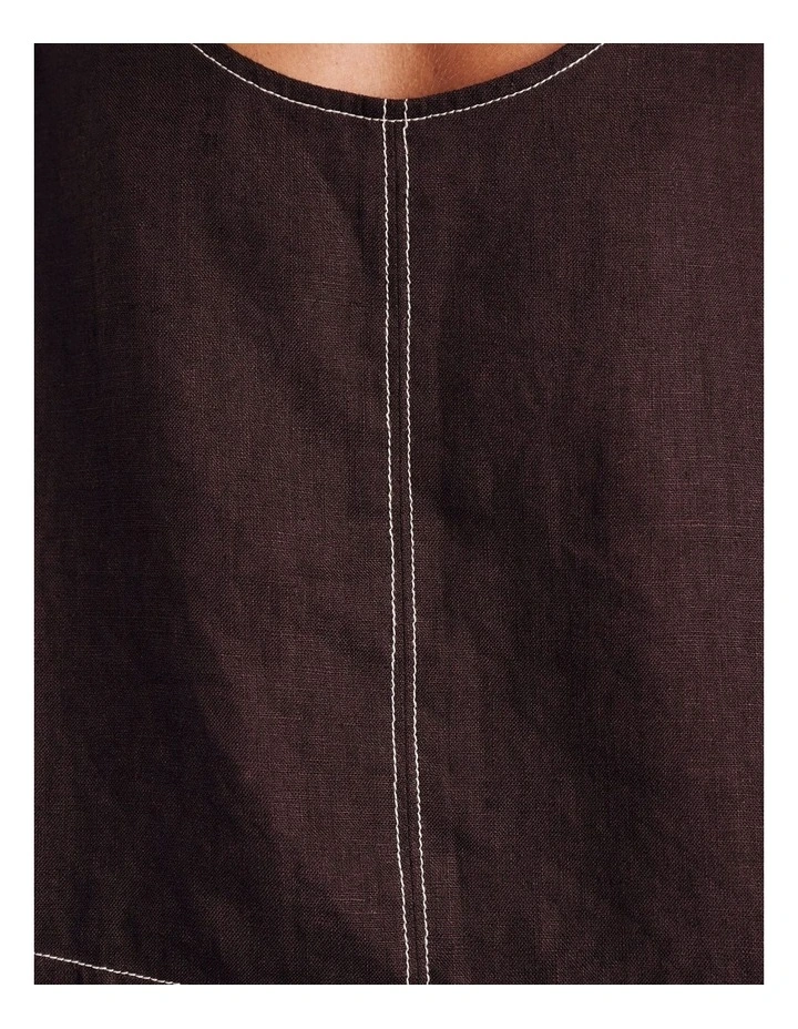 Sabine Linen Scoop Cami in Brown image 7