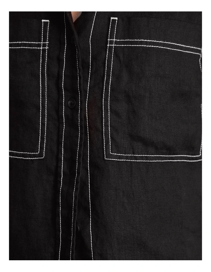 Gigi Relaxed Short Sleeve Shirt in Black image 7