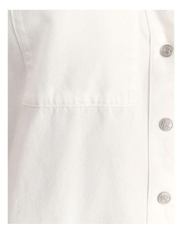 Carrie Denim Short Sleeve Shirt in White image 6