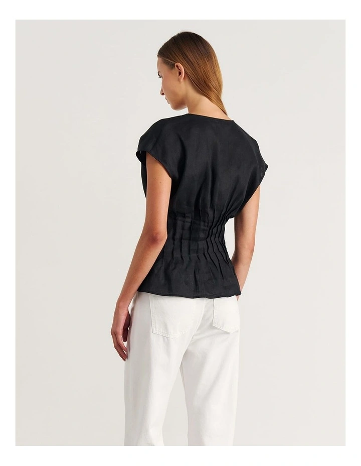 Delphine Pintuck Linen Blouse image 2