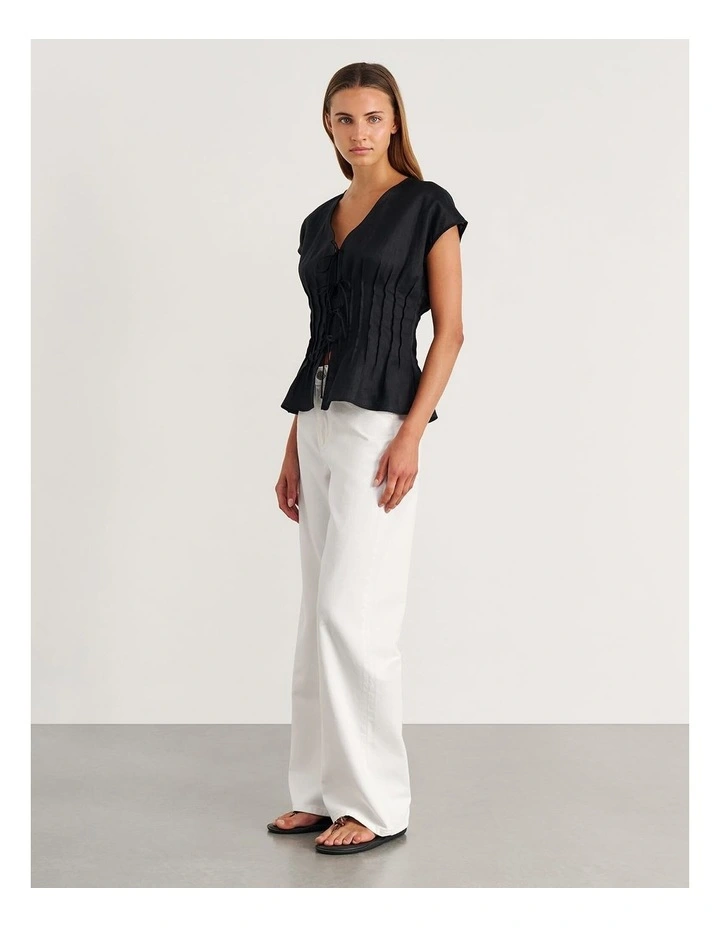 Delphine Pintuck Linen Blouse image 3