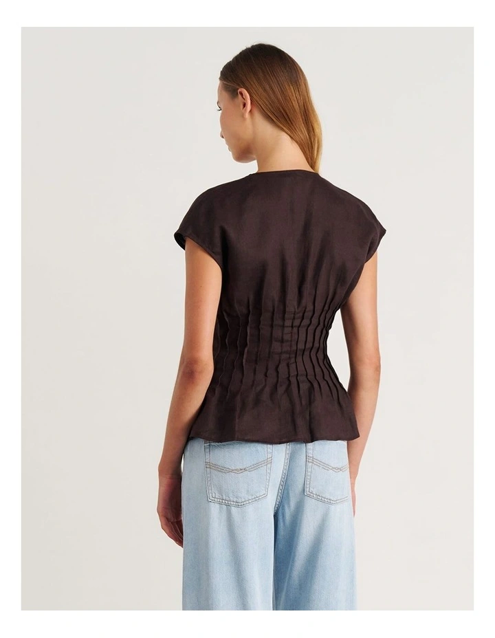 Delphine Pintuck Linen Blouse image 2