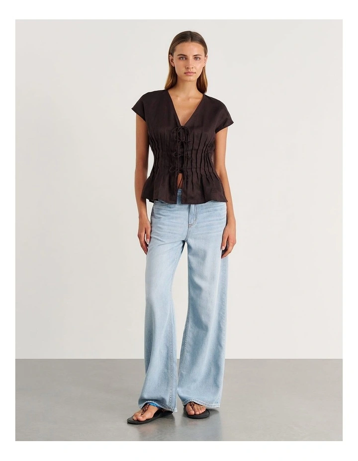 Delphine Pintuck Linen Blouse image 3