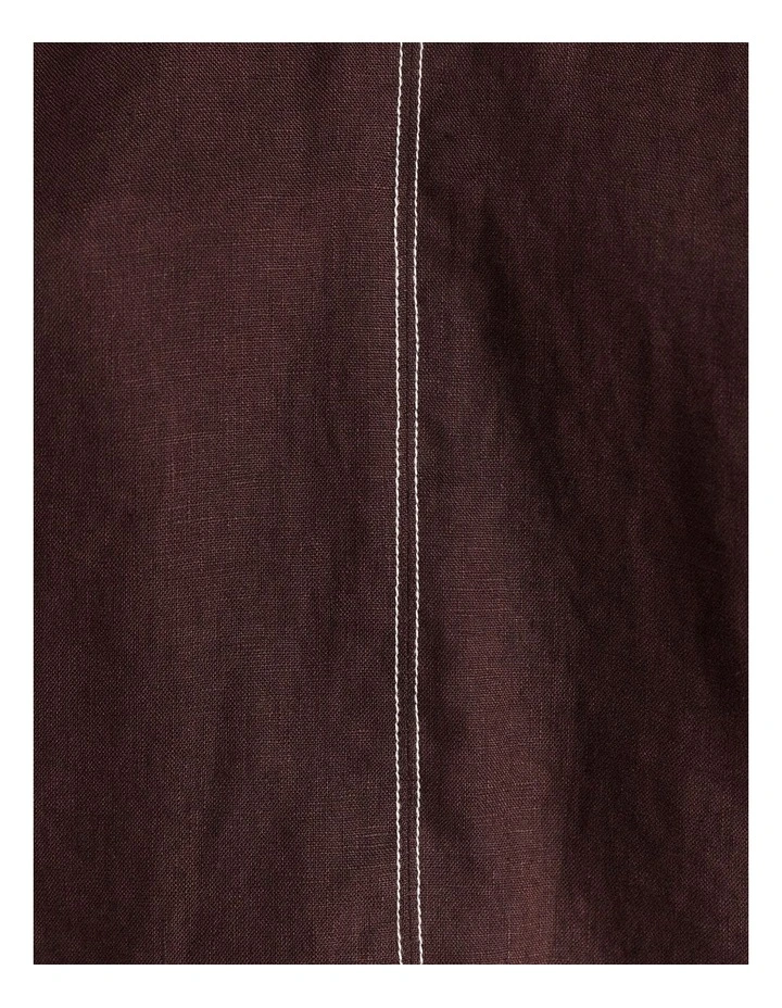 Ann Linen Open Back Top in Brown image 6