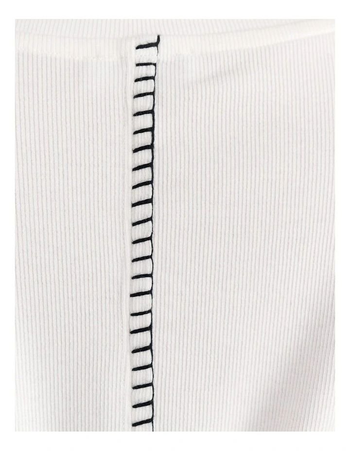 Celina Blanket Stitch Tee in White image 7