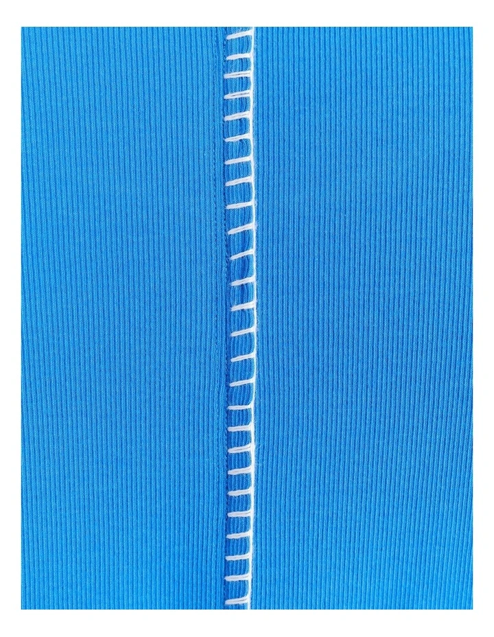 Celina Blanket Stitch Tee in Bright Blue image 5