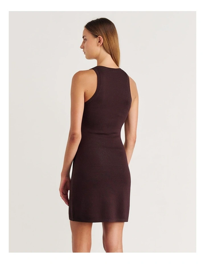 Roam Knit Mini Dress in Brown image 2