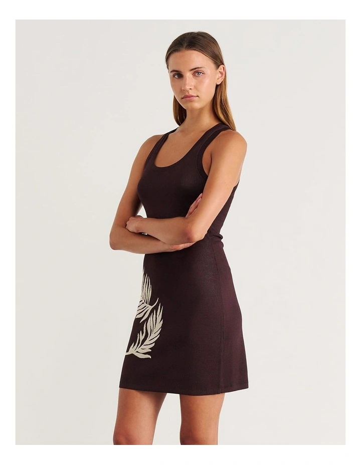 Roam Knit Mini Dress in Brown image 3