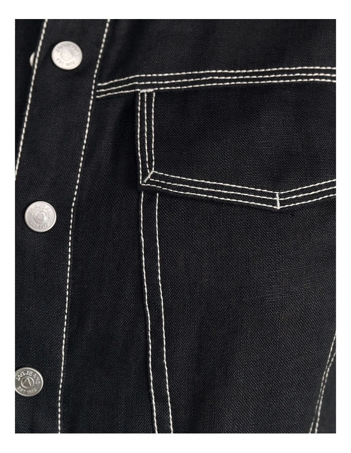 Stitch Cargo Mini Dress in Black image 7