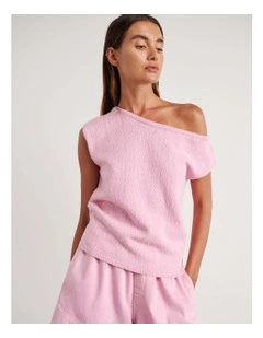 Arden Off Shoulder Knit in Pink