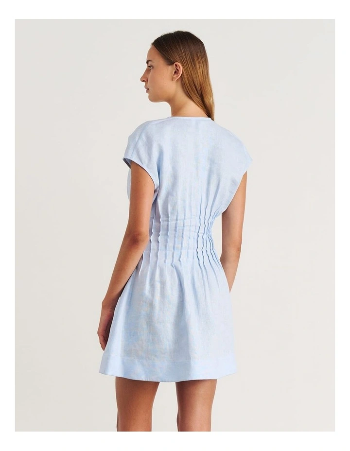 Delphine Pintuck Linen Mini Dress image 2