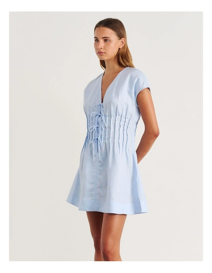 Delphine Pintuck Linen Mini Dress image 3