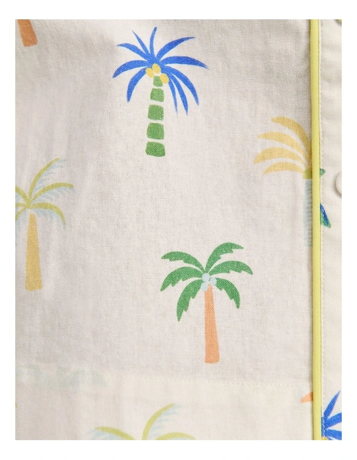 Palm Shirt Dress in Ivory/Multi image 7