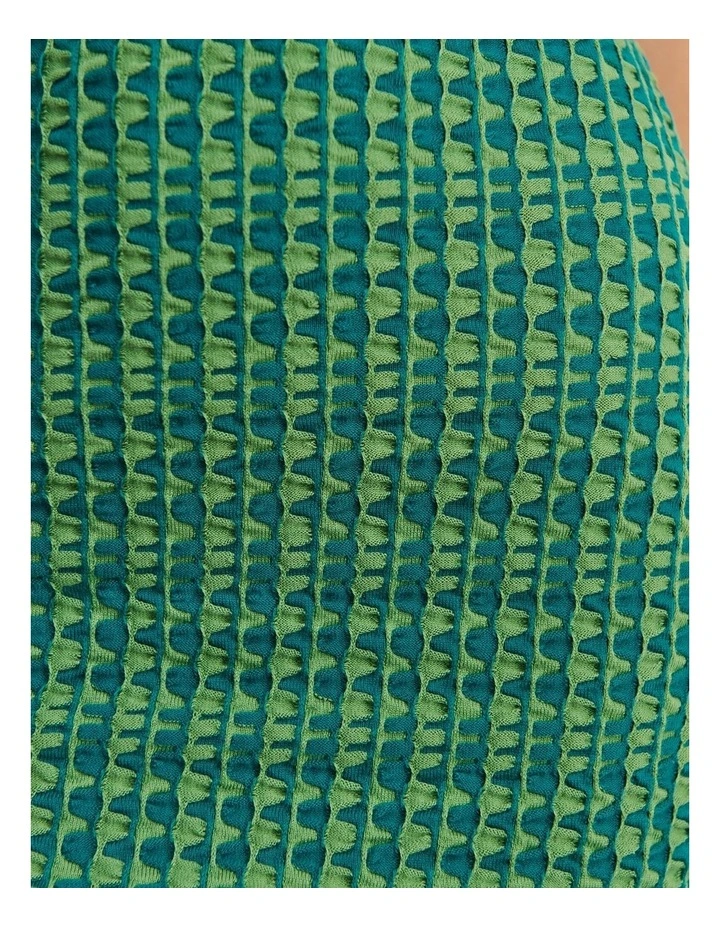 Kelly Contrast Knit Mini Dress in Green image 7