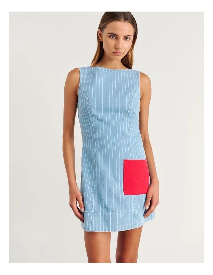 Nfw Stripe Denim Shift Dress image 1
