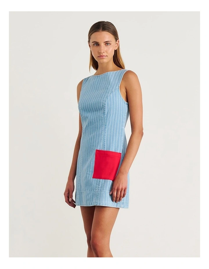 Nfw Stripe Denim Shift Dress image 3