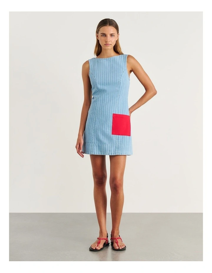 Nfw Stripe Denim Shift Dress image 4
