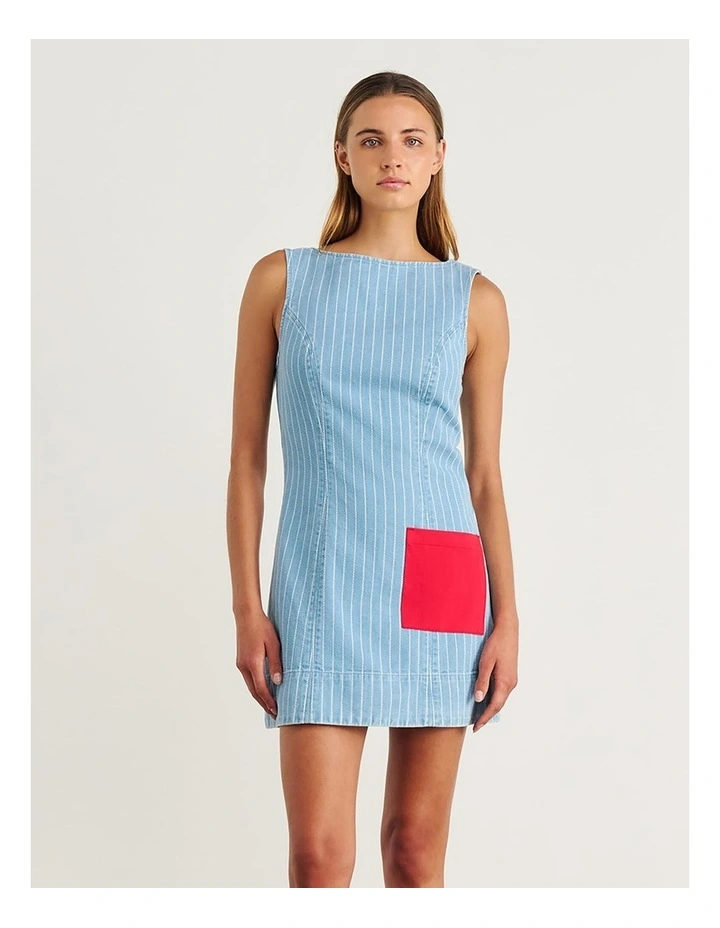 Nfw Stripe Denim Shift Dress image 5