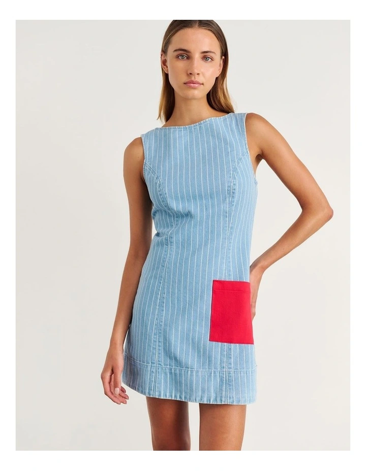 Nfw Stripe Denim Shift Dress image 6