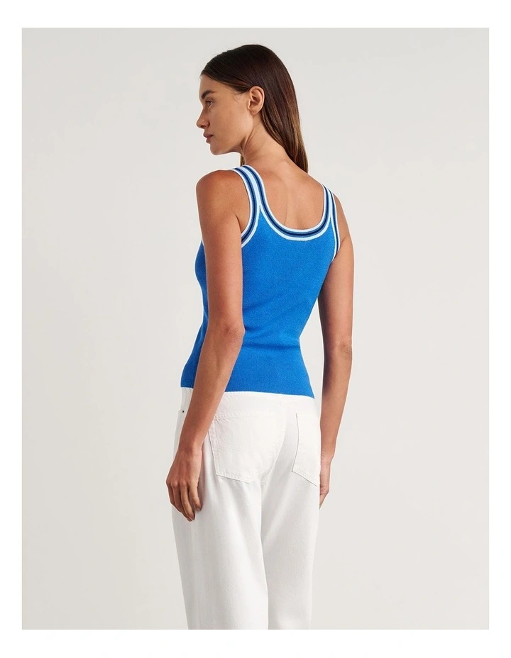 Lydia Stripe Knit Tank in Blue image 2