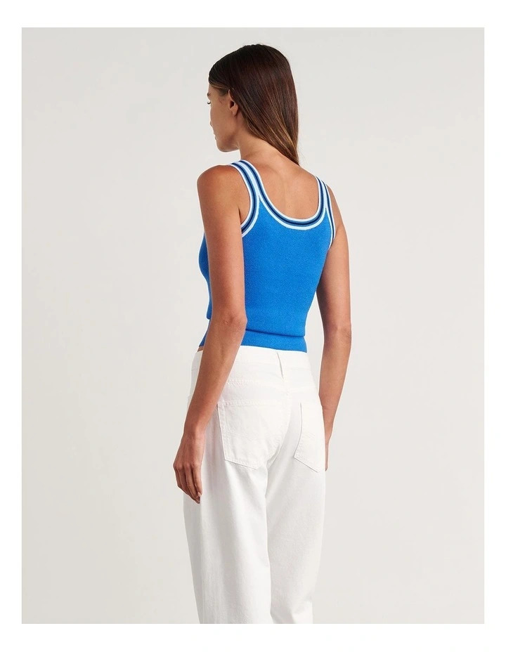 Lydia Stripe Knit Tank in Blue image 3