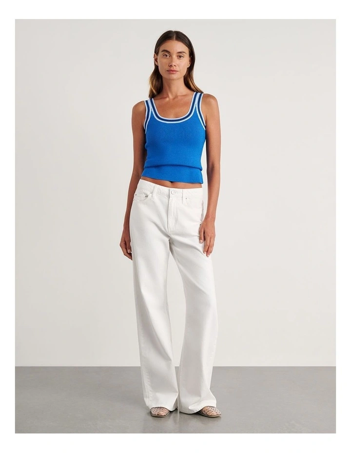 Lydia Stripe Knit Tank in Blue image 4