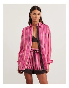 Winona Stripe Shirt in Pink