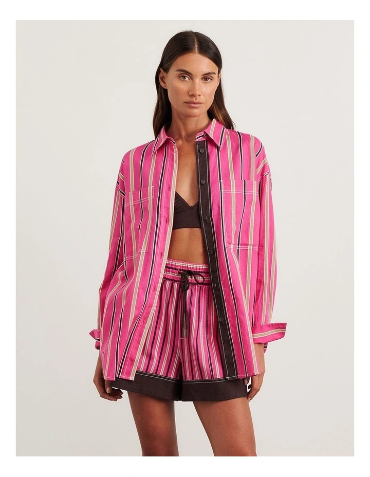 Winona Stripe Shirt in Pink image 1