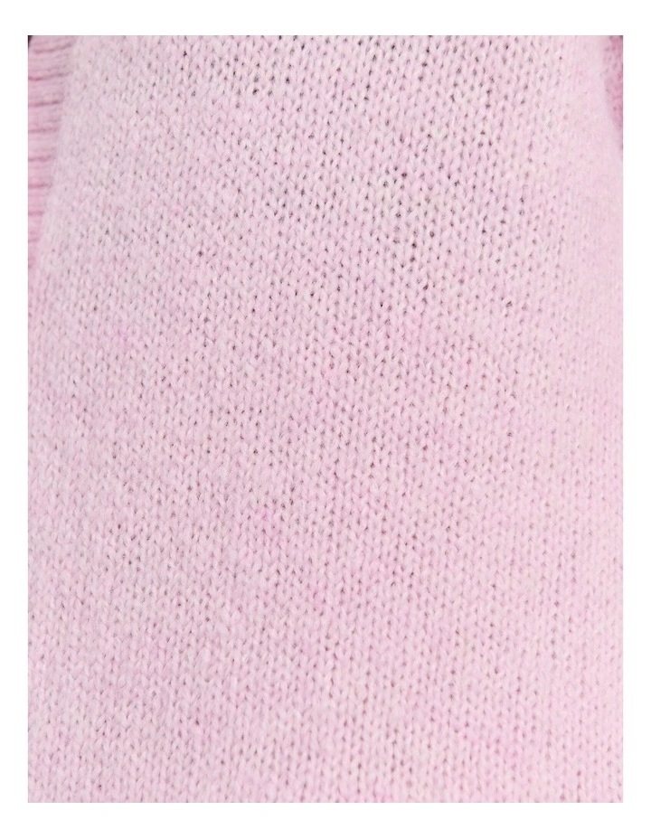 Lily Fluffy Knit Cardigan in Pink Frost image 7