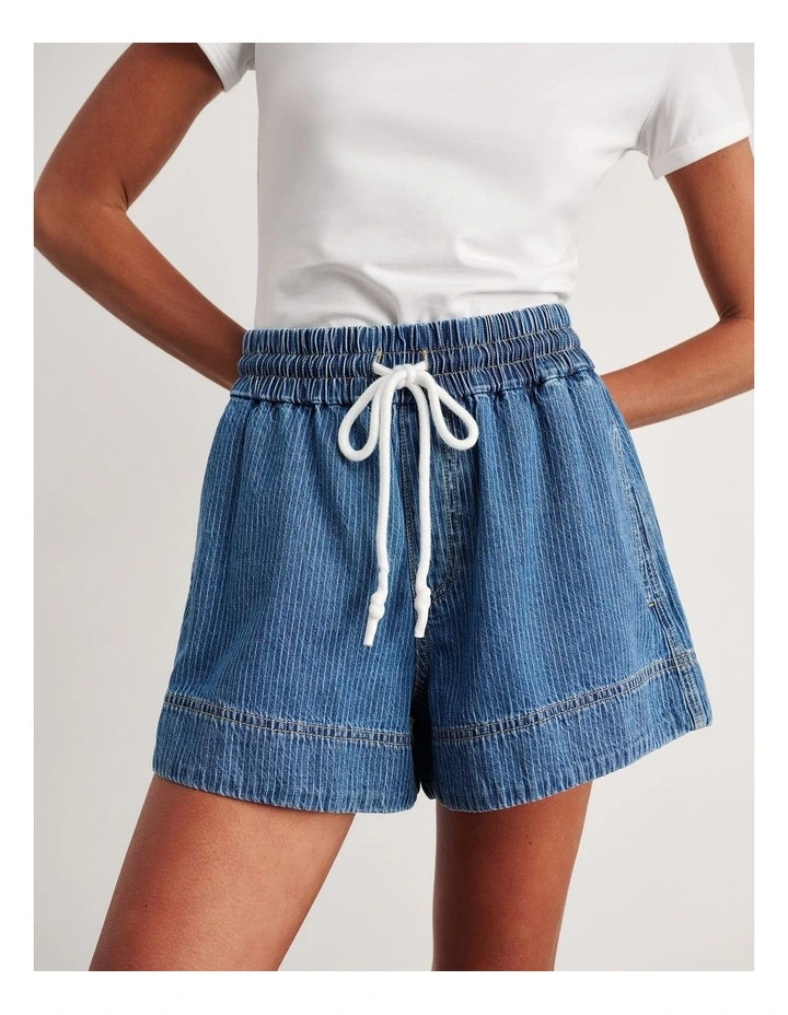 Loe Pull On Short in Blue image 1