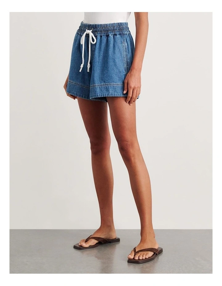 Loe Pull On Short in Blue image 3