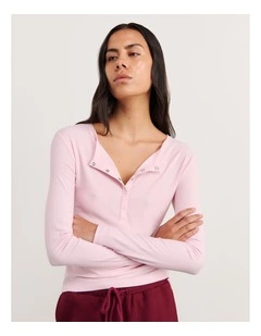 Celina Henley Top in Pink