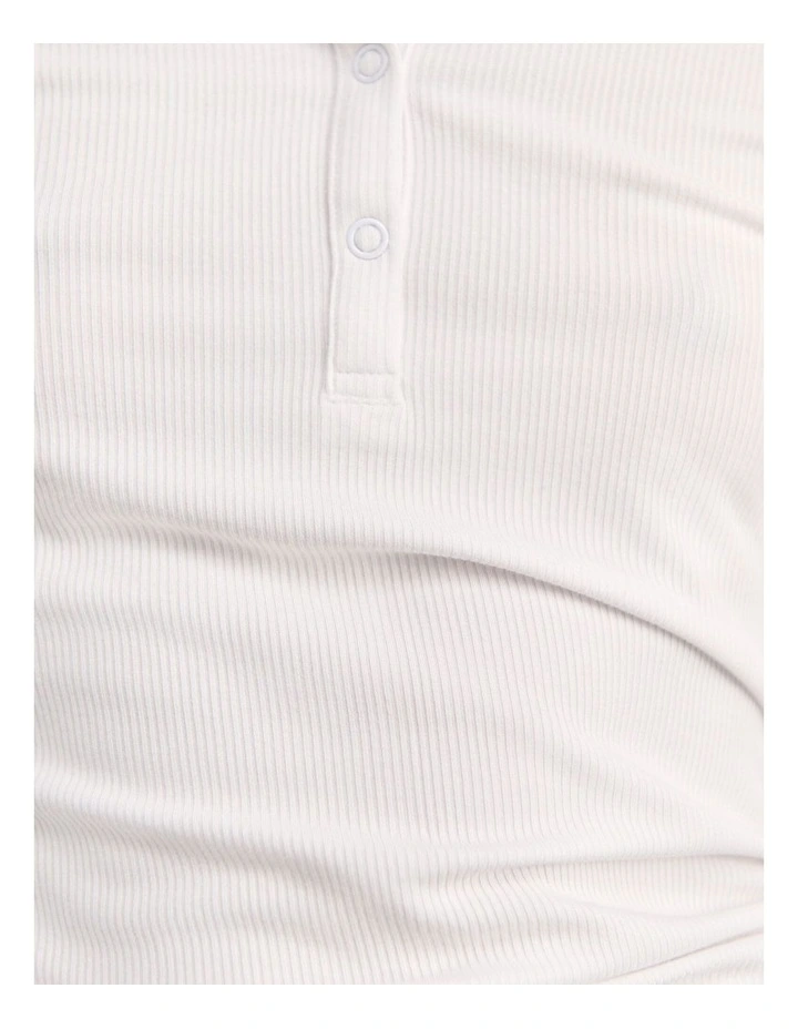 Celina Henley Top in White image 5