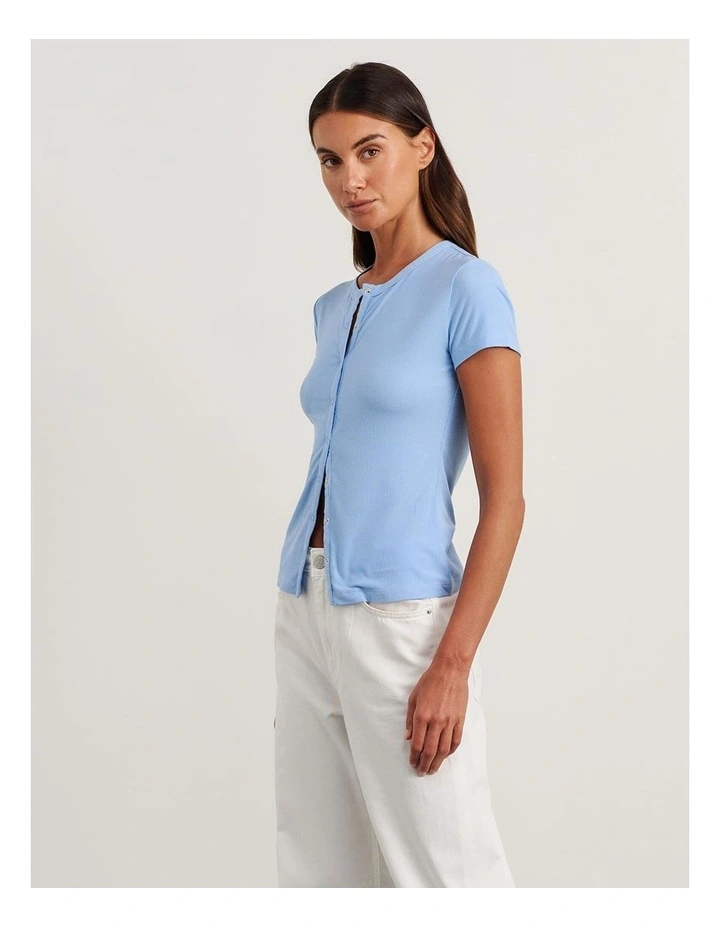 Celina Short Sleeve Top in Blue image 3