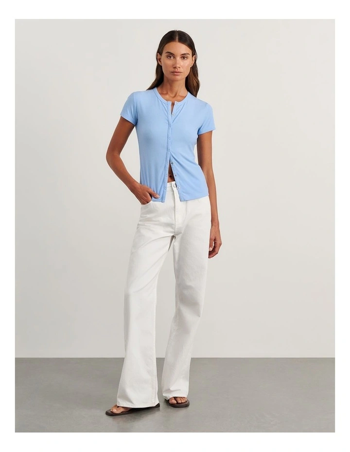 Celina Short Sleeve Top in Blue image 5