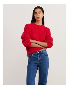 Lily Crew Sweater in Bright Red