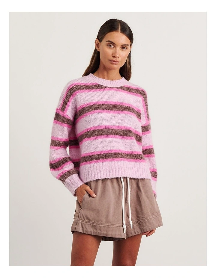 Lily Crew Sweater in Pink image 1