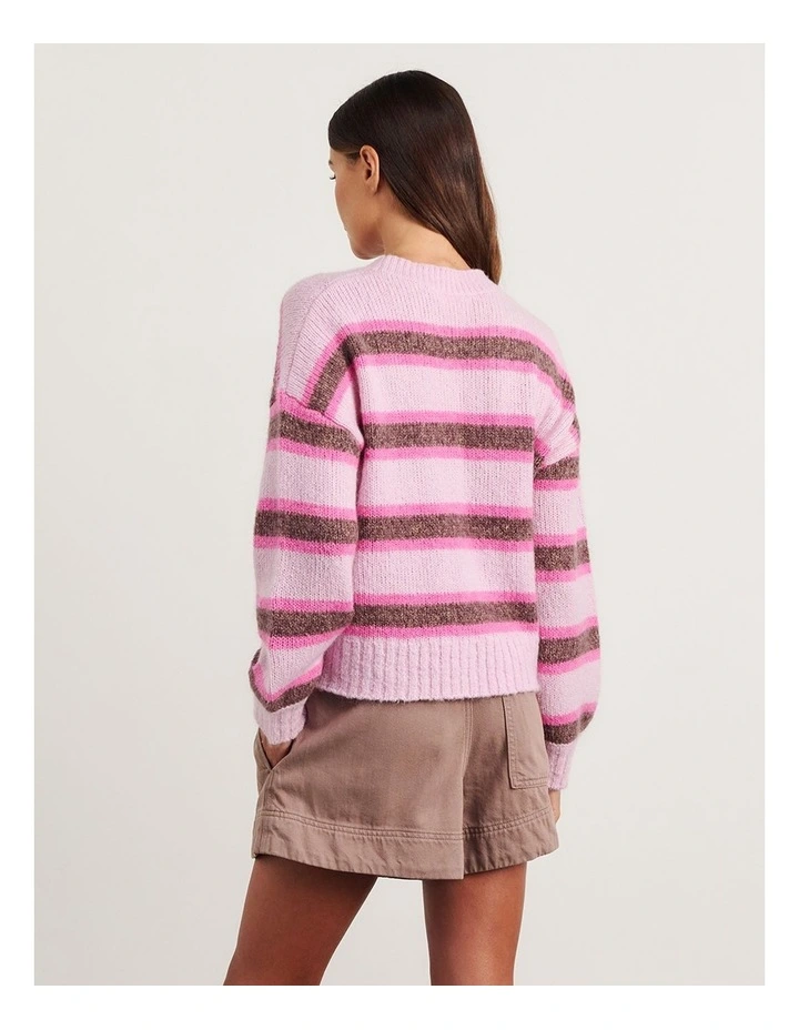 Lily Crew Sweater in Pink image 2