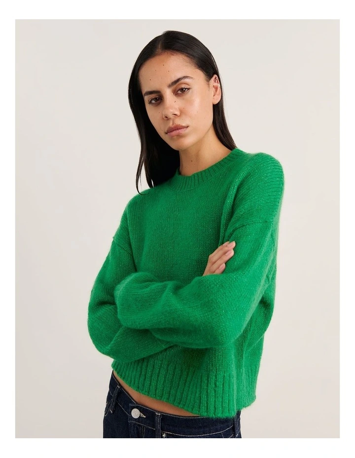 Lily Crew Sweater in Bright Green image 1