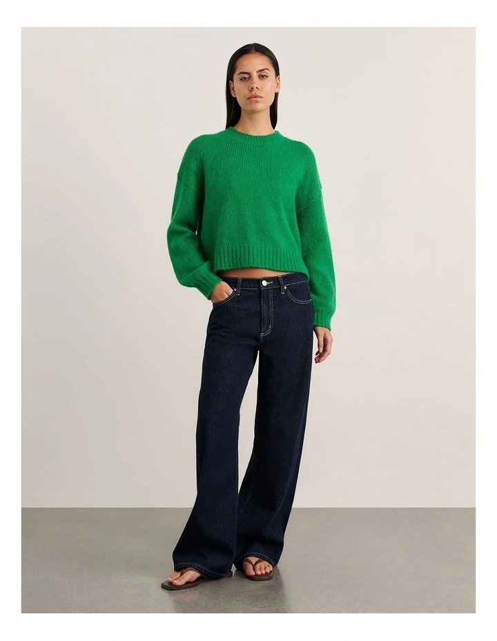 Lily Crew Sweater in Bright Green image 4