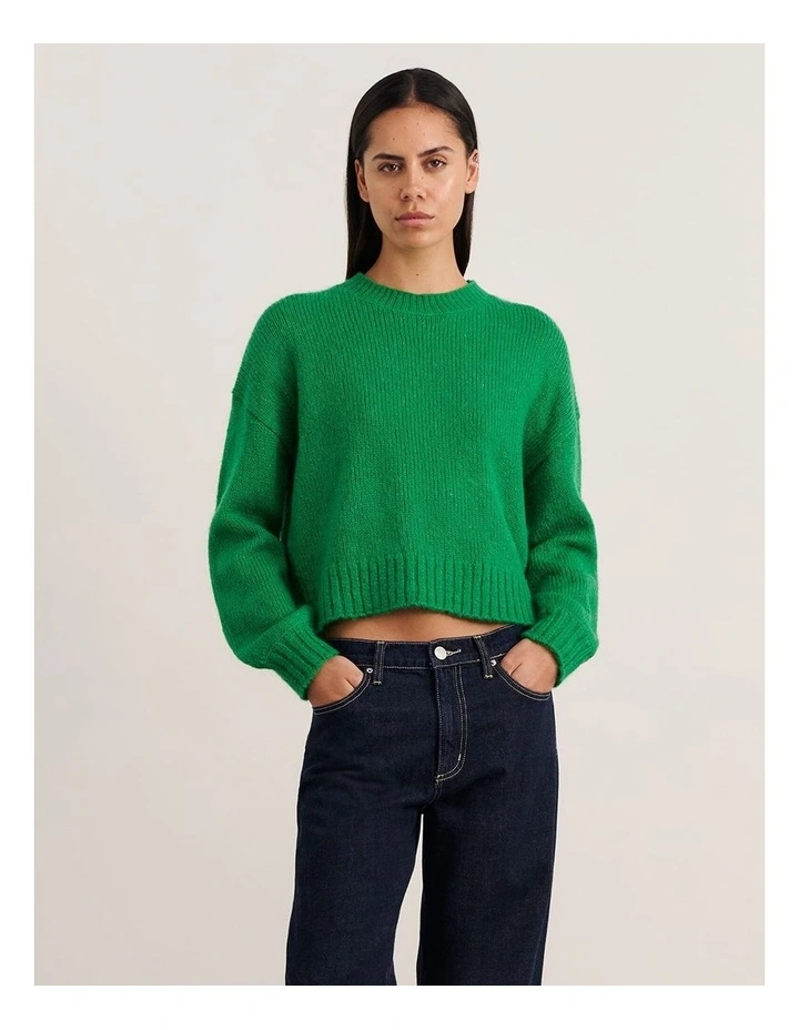 Lily Crew Sweater in Bright Green image 5
