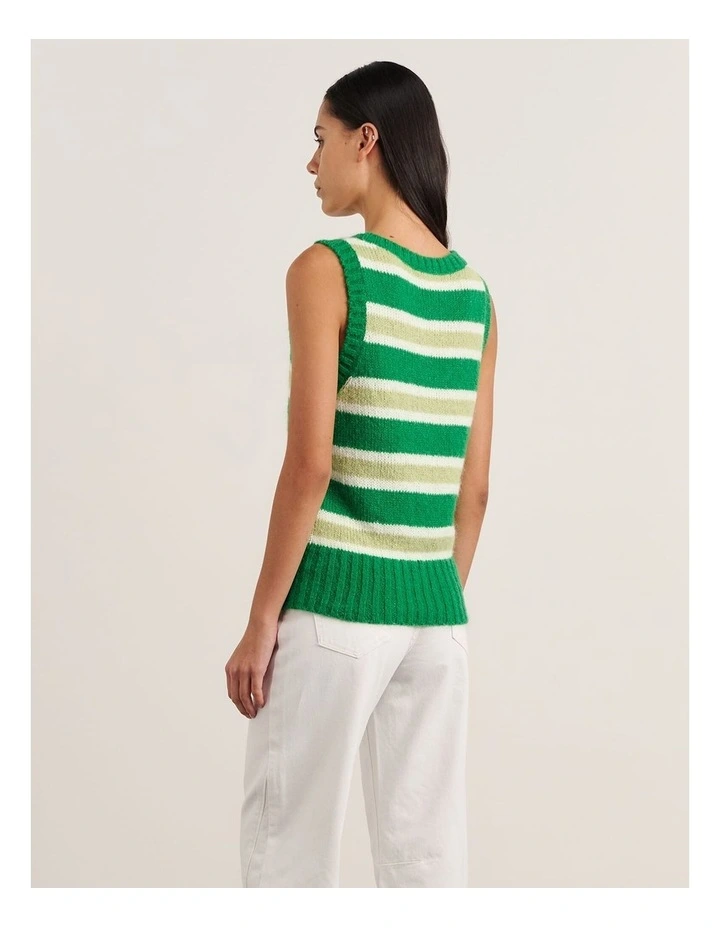 Lily Vest in Green and White image 2