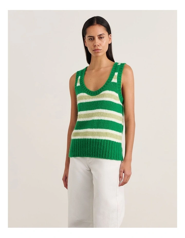 Lily Vest in Green and White image 3