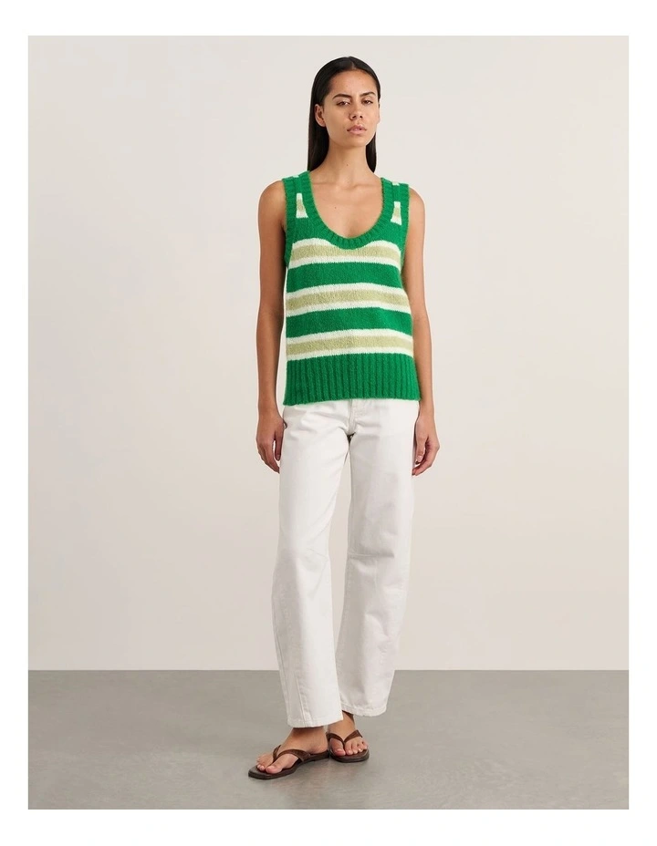 Lily Vest in Green and White image 4