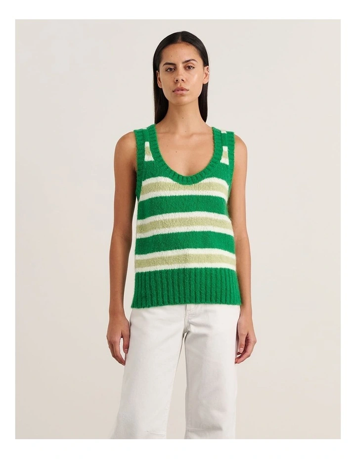 Lily Vest in Green and White image 5
