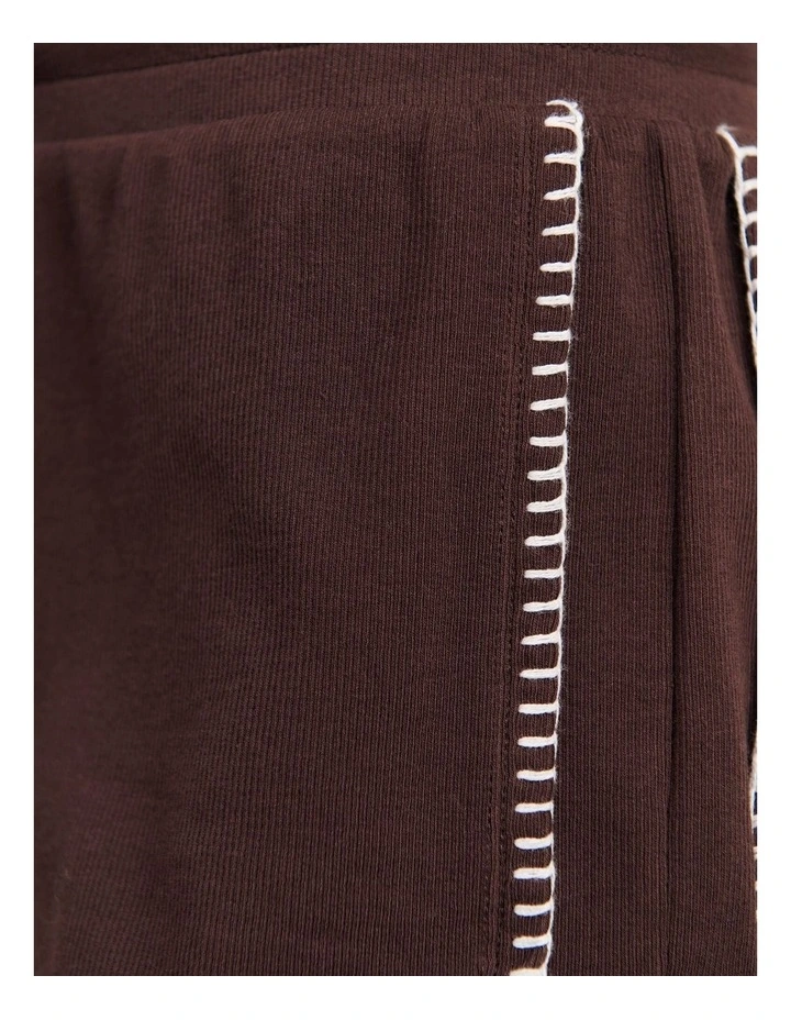 Celina Blanket Stitch Short in Brown image 7