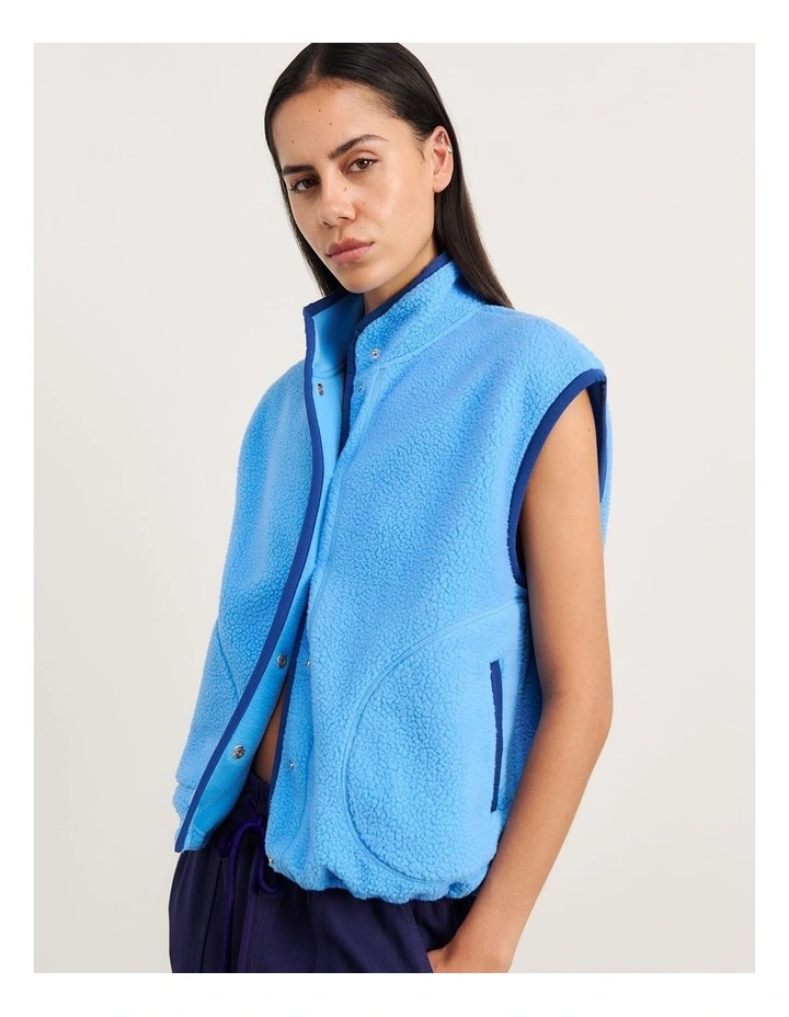 Polar Fleece Vest in Blue image 3