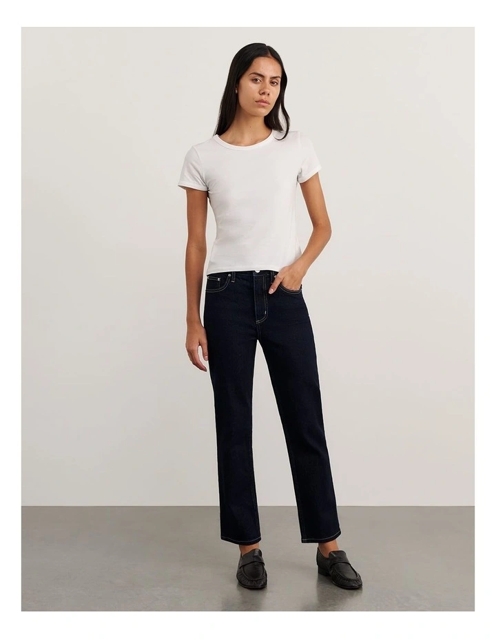 Bambi Crop Jean in Blue image 3