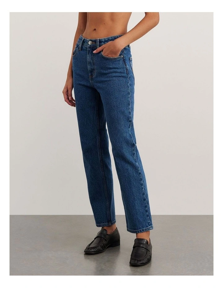 Bambi Crop Jean in Blue image 3