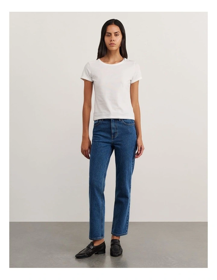 Bambi Crop Jean in Blue image 4